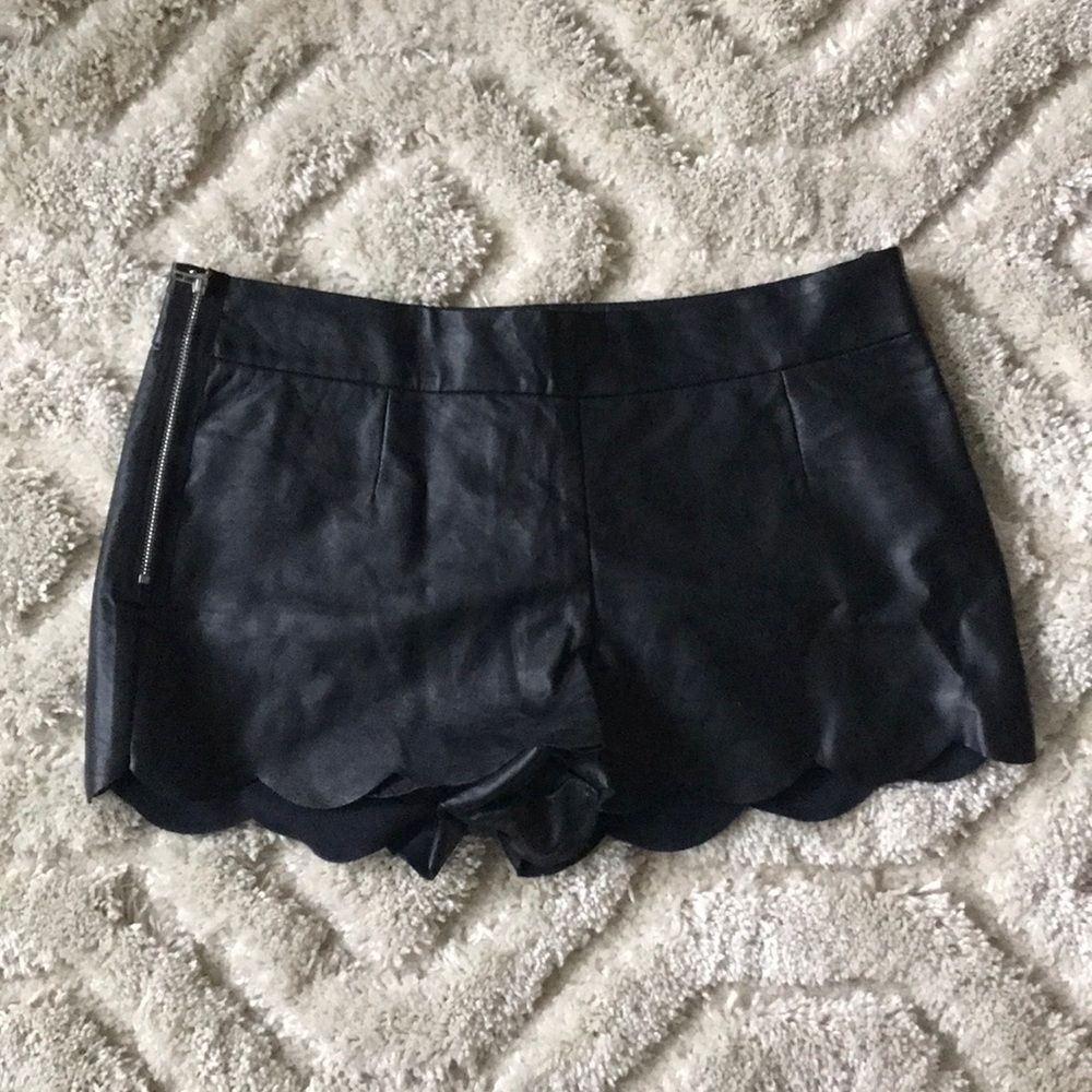 Faux leather shorts